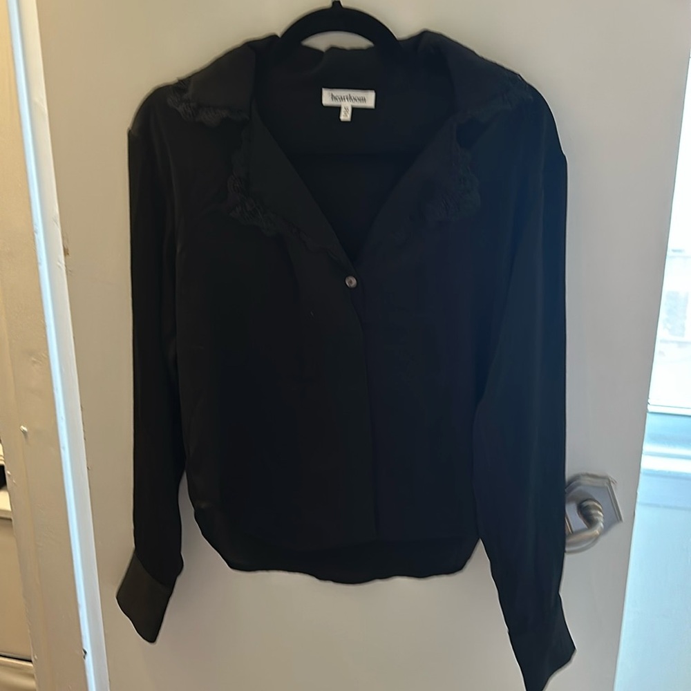 Black blouse with lace detail
